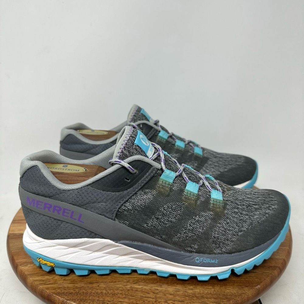 Merrell Antora Trail Running Shoes -Womens- Size 8.5 - Grey Blue- Athletic Shoes